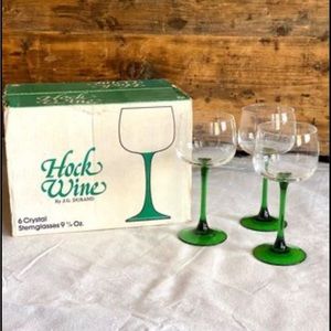 Vintage Hock Wine Glasses - Set Of 6 By JG Durand